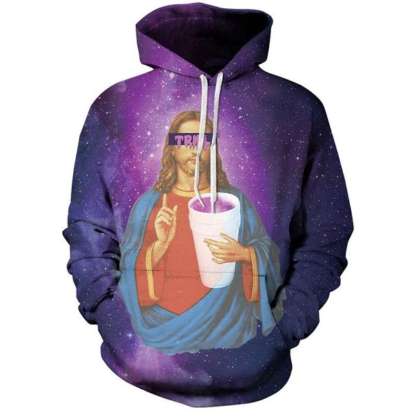 

men's hoodies & sweatshirts cloudstyle 3d men clothes 2021 jesus print funny creative streetwear pullover fashion pullovers plus size, Black