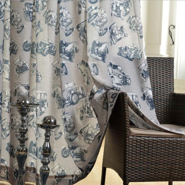 

curtain & drapes american country cotton and linen printed retro cartoon curtains for children's room living dining bedroom