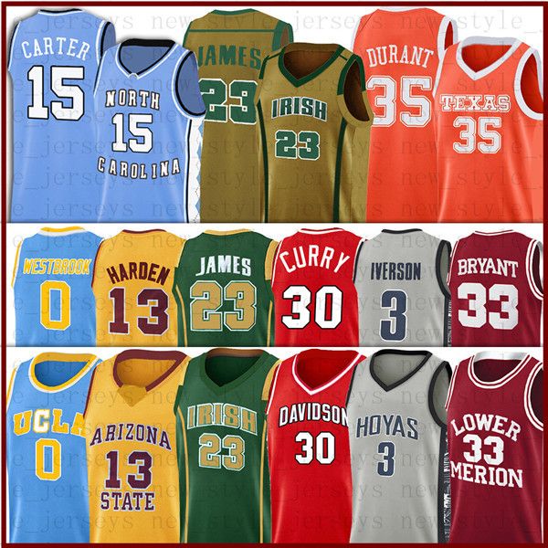 

ncca lebron bryant james kevin kyrie durant irving harden westbrook texas longhorns basketball jersey stephen michael curry allen trae ivers, Black;red
