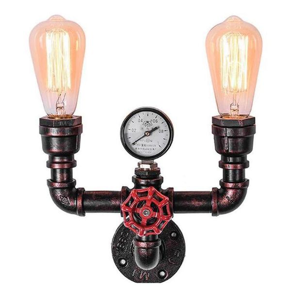 

wall lamp water pipe industrial style bar restaurant cafe aisle creative three end loft background retro nostalgic lamps