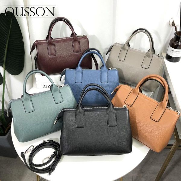 

evening bags ousson 2021 design soft leather large capacity one-shoulder bag fashion messenger multifunctional tote handbag for women