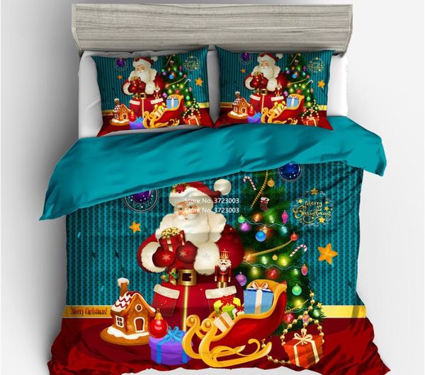

bedding sets lovely santa pattern children bedroom decor home textile multi-size set duvet cover pillowcase