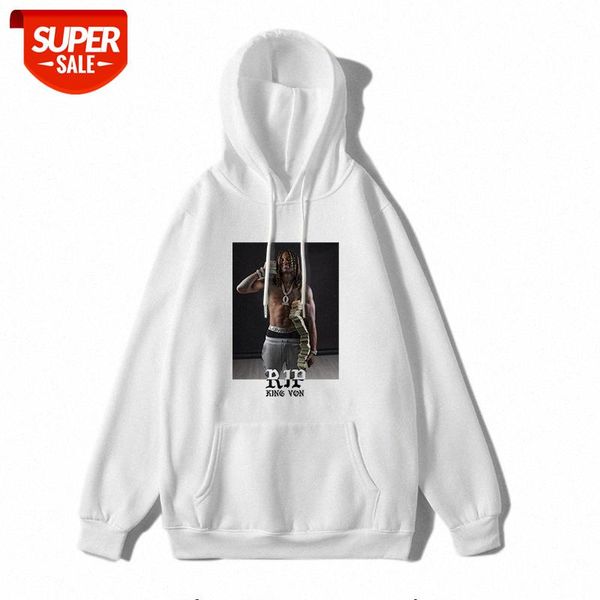 

rip king von men's and women's hoodie loose large size #hg4n, Black