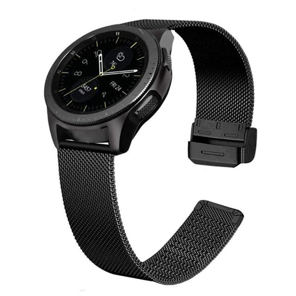 

watch bands 22mm mesh loop strap for samsung galaxy 3 41mm 42mm 45mm 46mm 20mm milanese metal bracelet active2 40mm 44mm, Black;brown