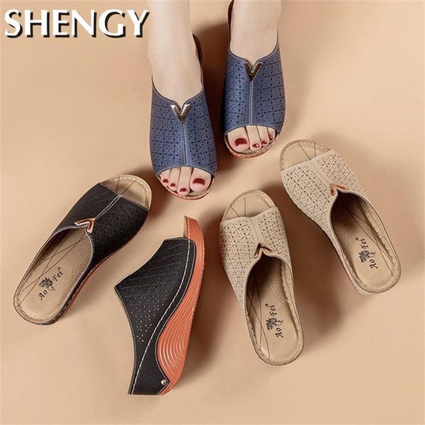 

women's summer slippers hollow slope wedges increase sandals ladies rome comfortable beach shoes for females sliders, Black