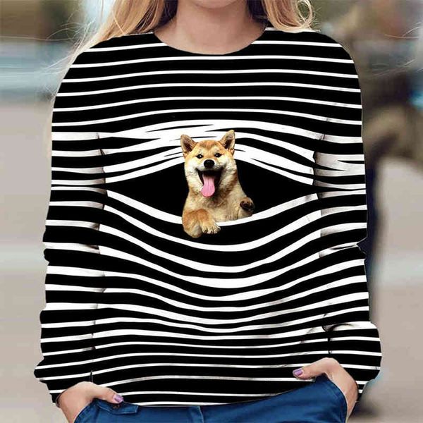 

knits spring animal 3d print women casual o-neck long sleeve blouse pullover ladies fashion streetwear sweatershirts z4nn 7zfw, White