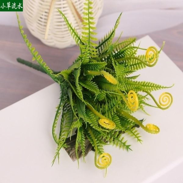 

1pc plastic hippocampus green garden artificial plant simulation home wedding holiday decor flower grass decorative flowers & w