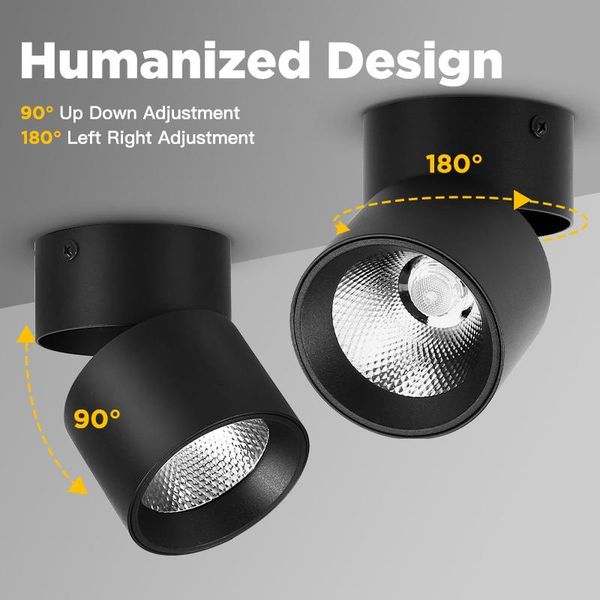 

downlights led 220v foldable spot light 10w 15w 25w down lamp surface mounted ceiling for living room kitchen lighting