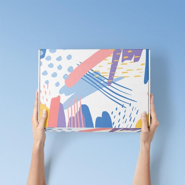 

gift wrap 500pcs/lot corrugated mailing box wholesale kraft easy fold mailers shoe wig clothing packaging boxes cardboard with logo