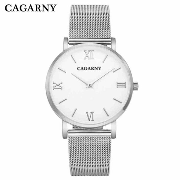 

wristwatches cagarny quartz watches fashion men military waterproof casual wristwatch stainless steel clock relogio masculino, Slivery;brown