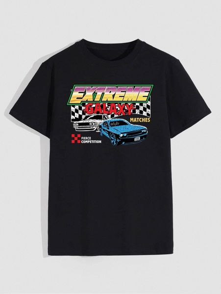 

romwe guys letter car graphic tee w1g8#, White;black