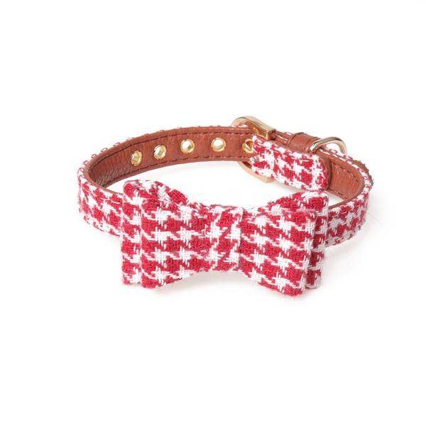 

british plaid bow cute collar pet traction rope cat dog triangle scarf christmas collars & leashes