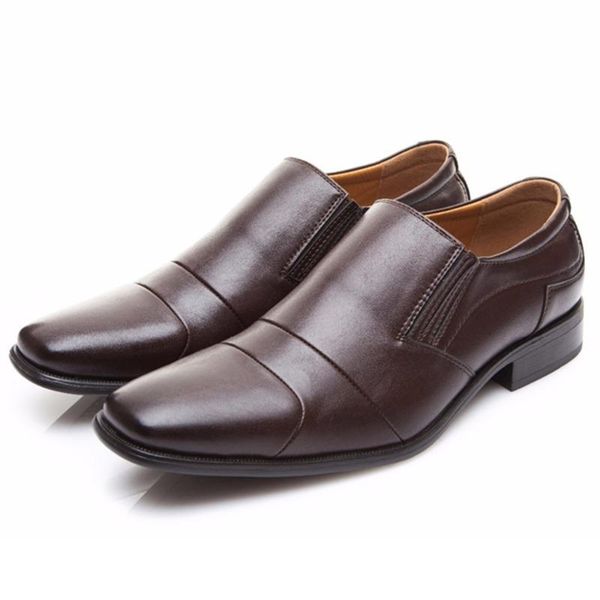 

dress shoes italian fashion elegant oxford for mens large sizes men formal leather loafers man slip on masculino, Black