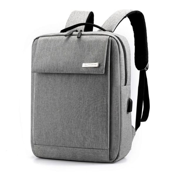

backpack ladies and girls solid business with usb interface teen schoolbag men women simple color