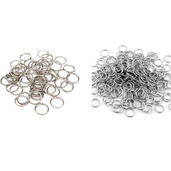 

hooks & rails 1050 pcs split keyring keychain key ring loop holder clasps keyfob connector, 1000 8mm 50 25mm