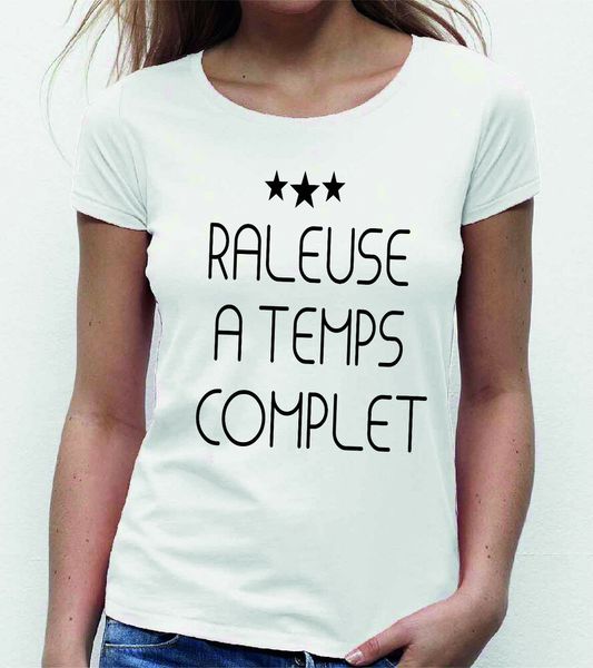 

womens t-shirt raleuse full-time, White;black