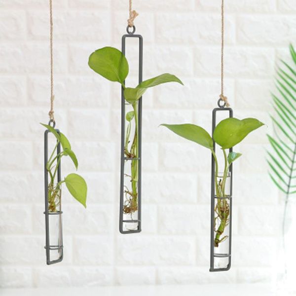 

planters & pots hanging glass tube vases for wedding flowers patio garden decor plants wall lote88
