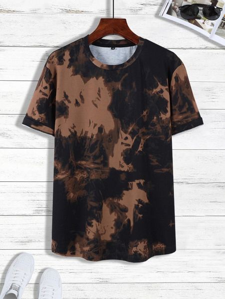 

men random tie dye tee 13fe#, White;black
