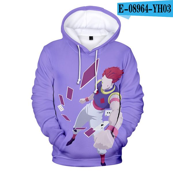 Design de Moda Hunter X Hunter Hisoka Moletons Impressos em 3D Moda Alta Qualidade Moletom Moletom Moletom Manga Longa Roupas Desenhos Animados Y0319