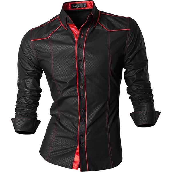 

jeansian spring autumn features shirts men casual jeans shirt arrival long sleeve casual slim fit male shirts z034 210708, White;black