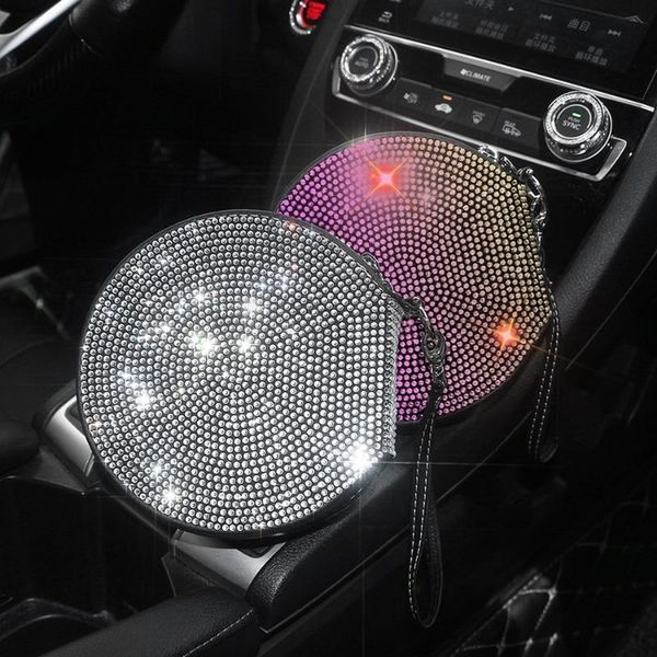

car organizer 2021 portable luxury disc cd dvd wallet storage case boxes holder diamond accessories for woman