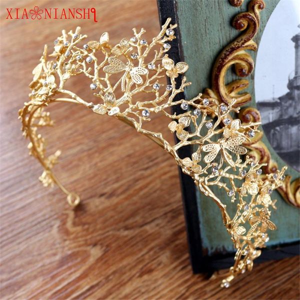 

hair clips & barrettes xiaonianshi vintage tiaras rhinestone crowns wedding accessories rhinestones bridal jewelry 2021 gold flora dragonfly, Golden;silver