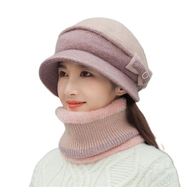 

beanies women winter hat warm keeping scarf and beanie set with fur lining casual