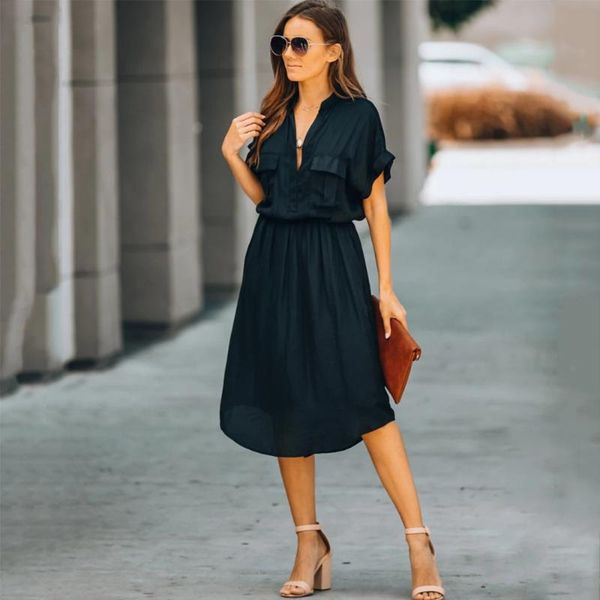 

women's swimwear 2021 black tunic for beach bikini cover up satin shirt pocket dress plus size v neck women summer beachwear sun, White;black