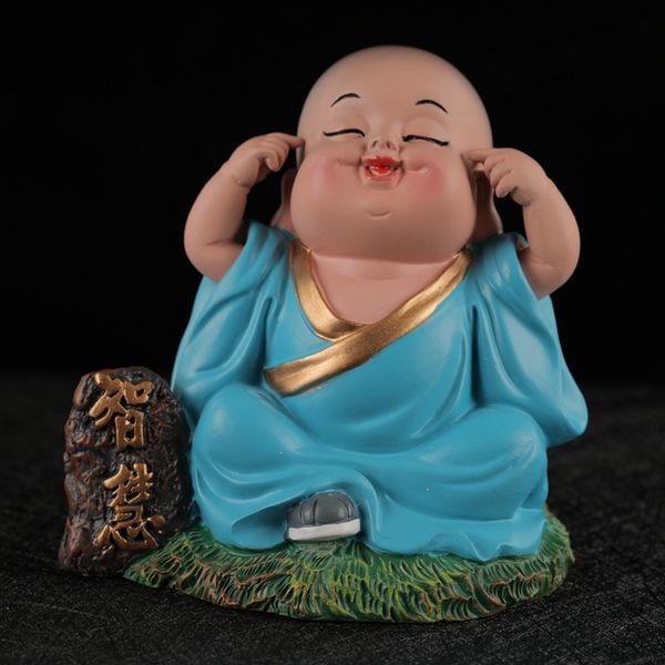 Nuovo simpatico artigianato in stile cinese Ornamenti per piccoli monaci Regali souvenir Scultura in argilla fatta a mano Accessori da scrivania per persone Decorazioni