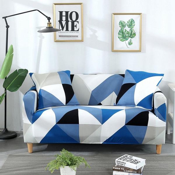 

chair covers blue geometry seagull universal elastic sofa for living room towel slip-resistant cover strech slipcover