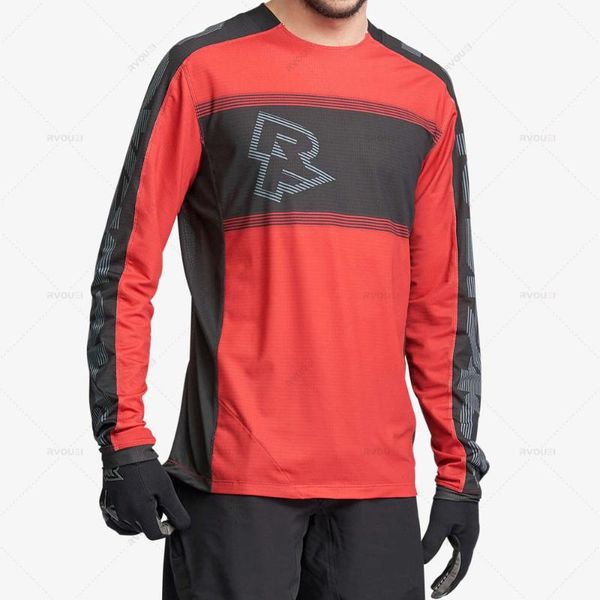 

racing jackets 2021 men's downhill jerseys race face mountain bike mtb shirts offroad dh motorcycle jersey motocross sportwear bmx clot, Black;red