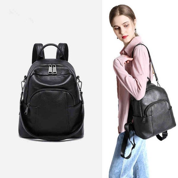 

2021 backpack style women's leather fashion travel bag