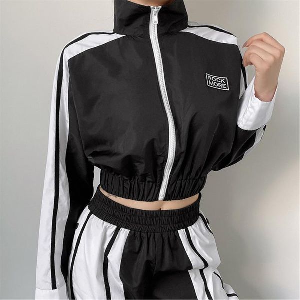 

boyfriend solid jacket women oversized crop jackets fashion long sleeve short casual loose coat black bomber women's, Black;brown