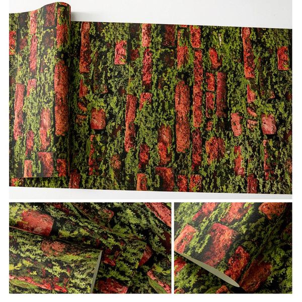 

wallpapers 3d cool imitation "brick pattern stereo wallpaper vintage stone brick nostalgic barber shop clothing store background