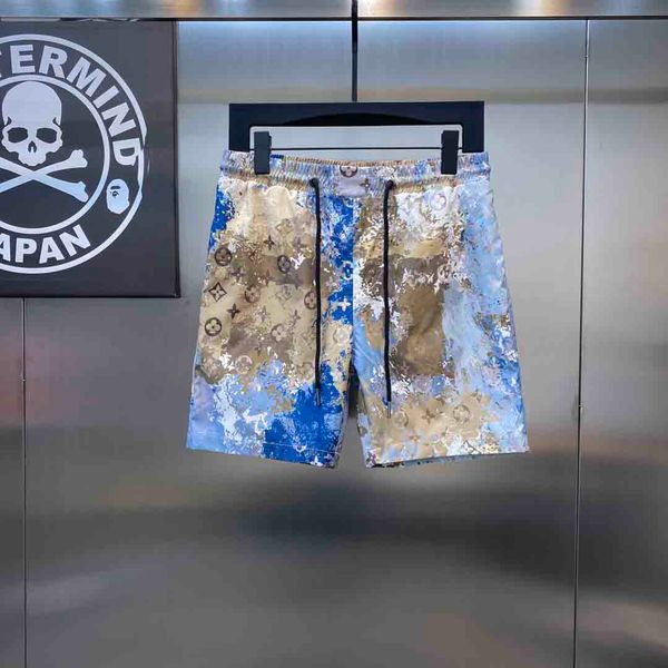 

2021 men's shorts quick-drying swimming camouflage pants camouflage beach pants striped casual shorts swimming pants with label with