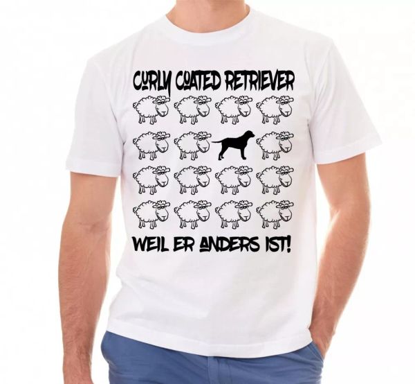 

Curly Coated Retriever Unisex T-Shirt Black Sheep Men Dog Dog Motif, Mainly pictures