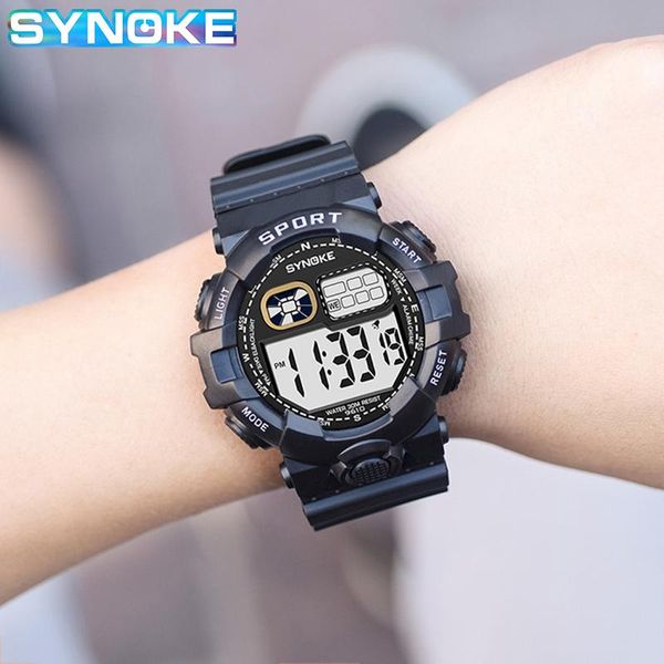 

wristwatches synoke military watch men s waterproof sport digital watches for led alarm big dial electronic clock man relogio reloj, Slivery;brown