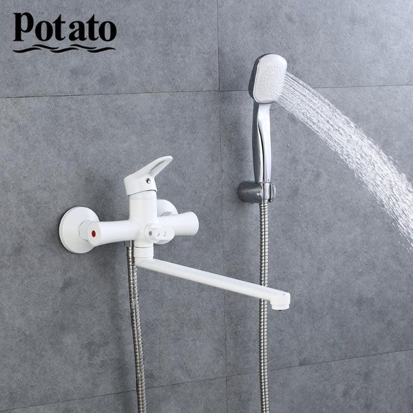 

potato bathroom shower faucet bath tap mixer with hand head set wall mounted and cold water p22270- sets
