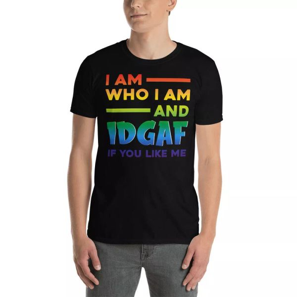 

i am who i am and idgaf if you like me pride lgbt idgaf proud lgbt shirt, White;black
