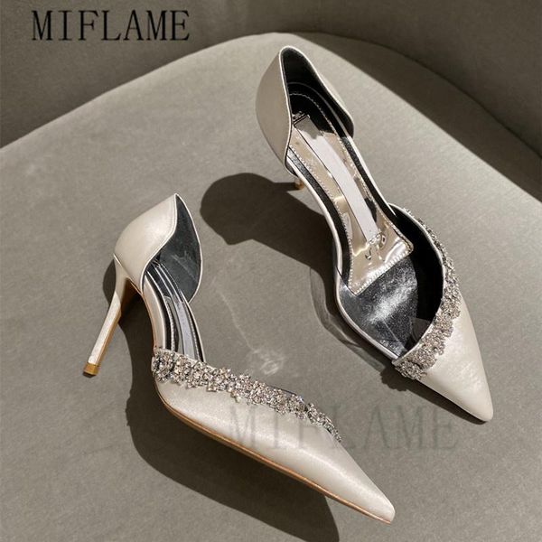 

dress shoes 2021 luxurious fairy high heels summer women rhinestone silk pvc wedding pumps fashion pointed toe gladiator design, Black