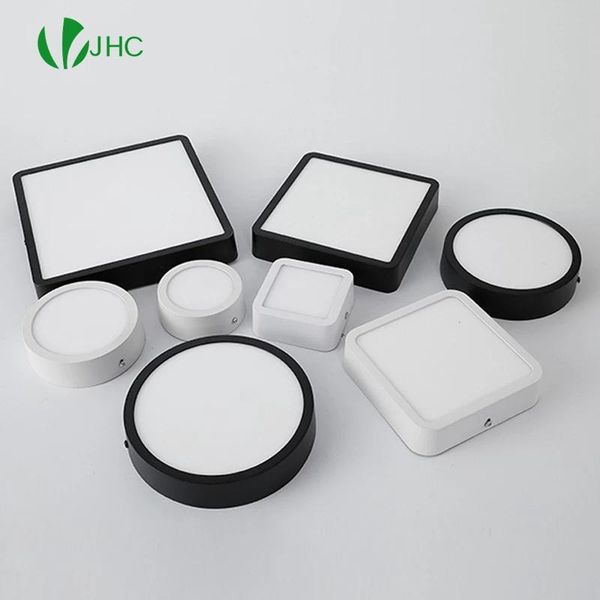 

1pc black surface mounted led panel light bulb round square 9w 12w 18w24w ceiling lamp lights downlight ac110v-220v