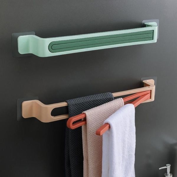 

towel racks wall-mount folding rotatable swivel 2 bars bathroom storage rack holder hanging over door