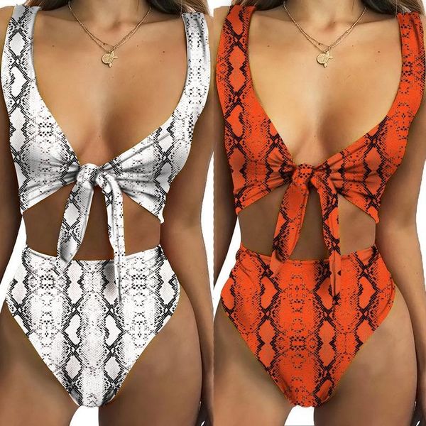 

two-piece suits bikini 2021 high waist swimsuit women swimwear bathing snakeskin set tube female swimming suit woman