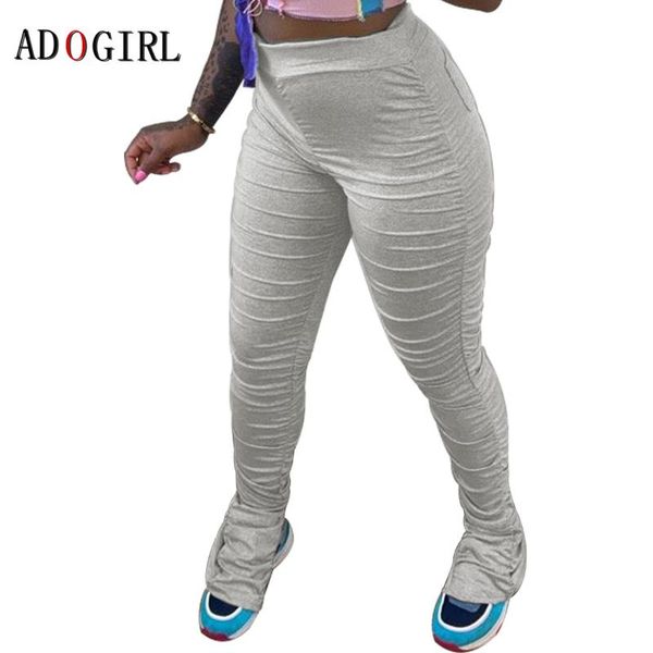 

adogirl long stacked pants women high waisted leggings flare bell bottom sweatpants side split streetwear trousers women's & capris, Black;white