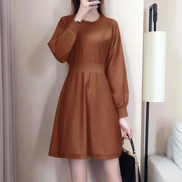 

casual dresses fashion solid stretch women slim dress long sleeve vintage hollow out bandage warm knitted elegant vestido spring s-xl, Black;gray
