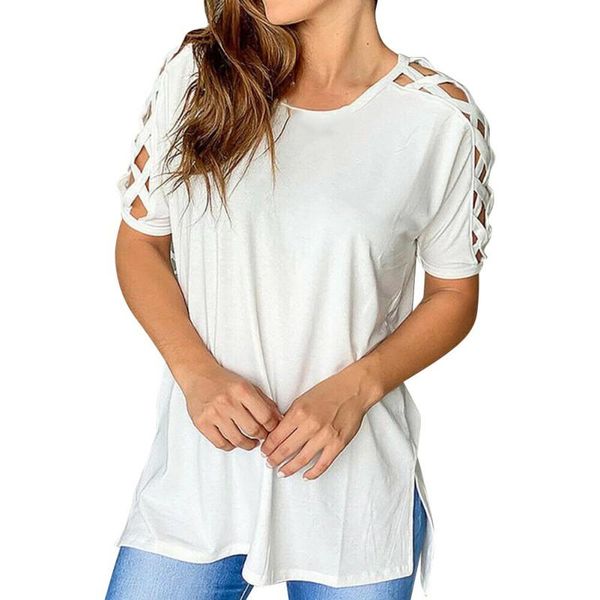 

women's t-shirt v-neck beach swimsuit bikini cover up dress, White