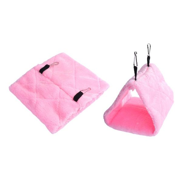 

adorable bird sleeping bed parrot hammock warm plush birds nest pet hanging hut for home cage (pink, small size) cages