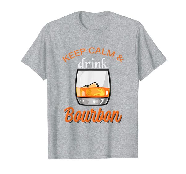 

keep calm and drink bourbon drinking quote whiskey lover t-shirt, White;black