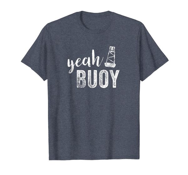 

funny yeah buoy distressed lettering boat t-shirt, White;black