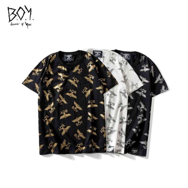 

fashion t shirt trendy gilded eagle casual short sleeve, White;black